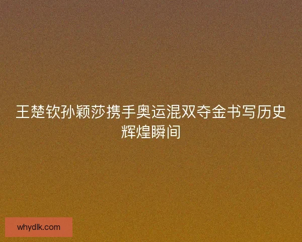 王楚钦孙颖莎携手奥运混双夺金书写历史辉煌瞬间 王楚钦孙颖莎携手奥运混双夺金书写历史辉煌瞬间