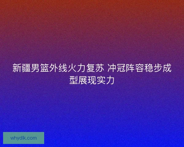 新疆男篮外线火力复苏 冲冠阵容稳步成型展现实力